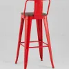 Стул барный TOLIX со спинкой красный глянцевый + темное дерево KD УТ000042113 - 6