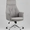 Кресло офисное TopChairs Neoma светло-серый экокожа ткань УТ000041772 - 2