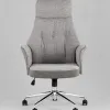Кресло офисное TopChairs Neoma светло-серый экокожа ткань УТ000041772 - 3