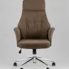 Кресло офисное TopChairs Neoma коричневый экокожа ткань УТ000041771 - 3