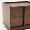 Прикроватная тумбочка Onix 2 ящика шпон ореха в темной отделке 60 x 59 см 205362 - 8