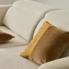 Samit Чехол на подушку из 100% хлопкового бархата с горчичными полосками 45 x 45 см 210450 - 3