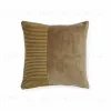Samit Чехол на подушку из 100% хлопкового бархата с горчичными полосками 45 x 45 см 210450 - 1