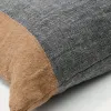 Чехол на подушку Eiko из льна серый с терракотовыми полосками 50 x 50 см 210310 - 3