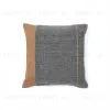 Чехол на подушку Eiko из льна серый с терракотовыми полосками 50 x 50 см 210310 - 1
