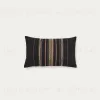 Чехол для подушки Sairu из льна черного цвета с бежевой вышивкой 30 x 50 см 262055 - 1