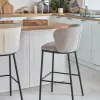 Барный стул Ciselia светло-серый из ткани букле и металла 102 см 110409 - 3