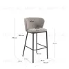 Барный стул Ciselia светло-серый из ткани букле и металла 102 см 110409 - 9