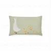 Чехол на подушку Milu из зеленого хлопка с вышивкой в виде гуся, 30 x 50 см 210390 - 3
