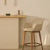 Полубарный стул Konna бежевого цвета с ножками из массива ясеня в темной отделке, 65 см 216178 - 2
