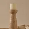 Маленький подсвечник из бежевого травертина Magan 210374 - 3