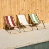 Vilara Складной шезлонг для улицы в полоску бордового и бежевого цвета 262375 - 2
