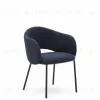 Стул Maina из плотной синей шенилловой ткани и стальными ножками с синей отделкой 209221 - 7