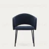 Стул Maina из плотной синей шенилловой ткани и стальными ножками с синей отделкой 209221 - 18