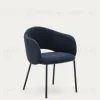 Стул Maina из плотной синей шенилловой ткани и стальными ножками с синей отделкой 209221 - 1