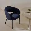 Стул Maina из плотной синей шенилловой ткани и стальными ножками с синей отделкой 209221 - 3