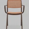 Стул Yona пластиковый с подлокотниками коричневый УТ000040843 - 3