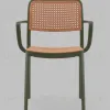 Стул Yona пластиковый с подлокотниками зелёный УТ000040845 - 3