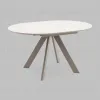 Стол круглый Миндель D100 столешница керамика белый глянец, основание металл латте УТ000041590 - 6