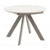 Стол круглый Миндель D100 столешница керамика белый глянец, основание металл латте УТ000041590 - 1