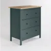 2.08.02.020.16 САГА комод 3 ящика темно-бирюзовый/ясень 2.08.02.020.16 - 1
