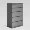 2.03.02.070.4 КАСТОР комод 5 ящиков RU серый 2.03.02.070.4 - 1