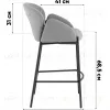 Стул полубарный Melia серый УТ000040514 - 3