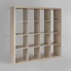 Стеллаж Фора 16, широкий стеллаж с открытыми ячейками, тамбурат, цвет дуб беленый S00685 - 1