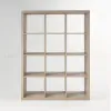 Стеллаж Фора 12, широкий стеллаж с открытыми ячейками, тамбурат, цвет дуб беленый S00661 - 2