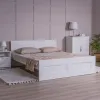 Кровать СИРИУС  двухспальная с ортопедическим основанием 160х200, цвет белый 2.02.04.200.1 - 4