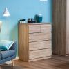 Комод МАЛЬТА высокий с пятью выдвижными ящиками, цвет Дуб Сонома 2.05.02.080.3 - 4