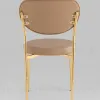 Стул Барбара NEW экокожа бежевая золотые ножки УТ000037627 - 5