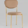 Стул Барбара NEW экокожа бежевая золотые ножки УТ000037627 - 2