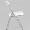 Складной стул Джонни экокожа белый каркас металлик УТ000035363 - 4