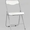 Складной стул Джонни экокожа белый каркас металлик УТ000035363 - 2
