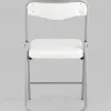 Складной стул Джонни экокожа белый каркас металлик УТ000035363 - 5