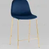 Стул полубарный Валенсия SN велюр синий золотые ножки УТ000037160 - 2