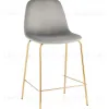 Стул полубарный Валенсия SN велюр серый золотые ножки УТ000037159 - 1