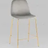 Стул полубарный Валенсия SN велюр серый золотые ножки УТ000037159 - 2