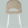 Стул Меган велюр бежевый белые ножки УТ000025585 - 5