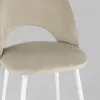 Стул Меган велюр бежевый белые ножки УТ000025585 - 10