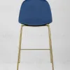 Стул полубарный Валенсия велюр синий золотые ножки УТ000004426 - 5