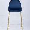 Стул полубарный Валенсия велюр синий золотые ножки УТ000004426 - 4