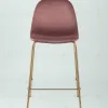 Стул полубарный Валенсия велюр розовый золотые ножки УТ000004429 - 4