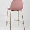 Стул полубарный Валенсия велюр розовый золотые ножки УТ000004429 - 6