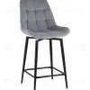 Стул полубарный Флекс с поворотным механизмом велюр велютто серый, опора черный муар УТ000042894 - 1