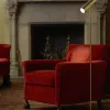 Золотая напольная лампа 