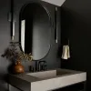 Чёрное овальное зеркало 