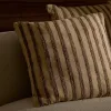 Чехол для подушки Enara из шелка и хлопка в бежево-коричневую полоску 45 x 45 см 210746 - 3