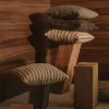 Чехол для подушки Enara из шелка и хлопка в бежево-коричневую полоску 45 x 45 см 210746 - 2